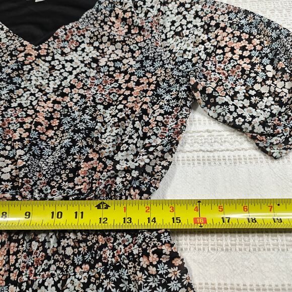 Perception Concept Floral Peplum Blouse XL lightweight new lined sheer - Picture 3 of 9